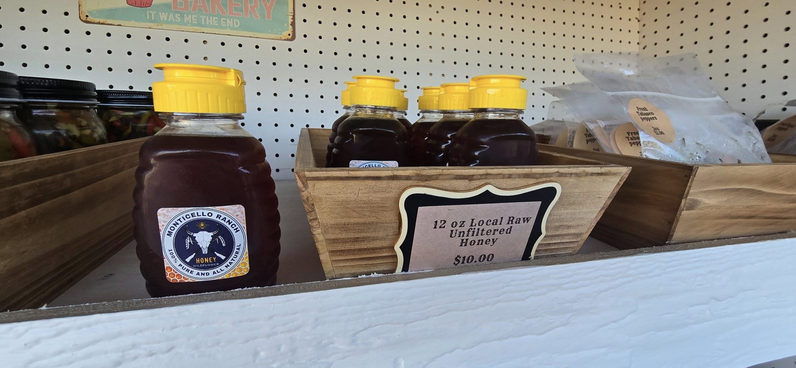 Jars of local raw unfiltered honey