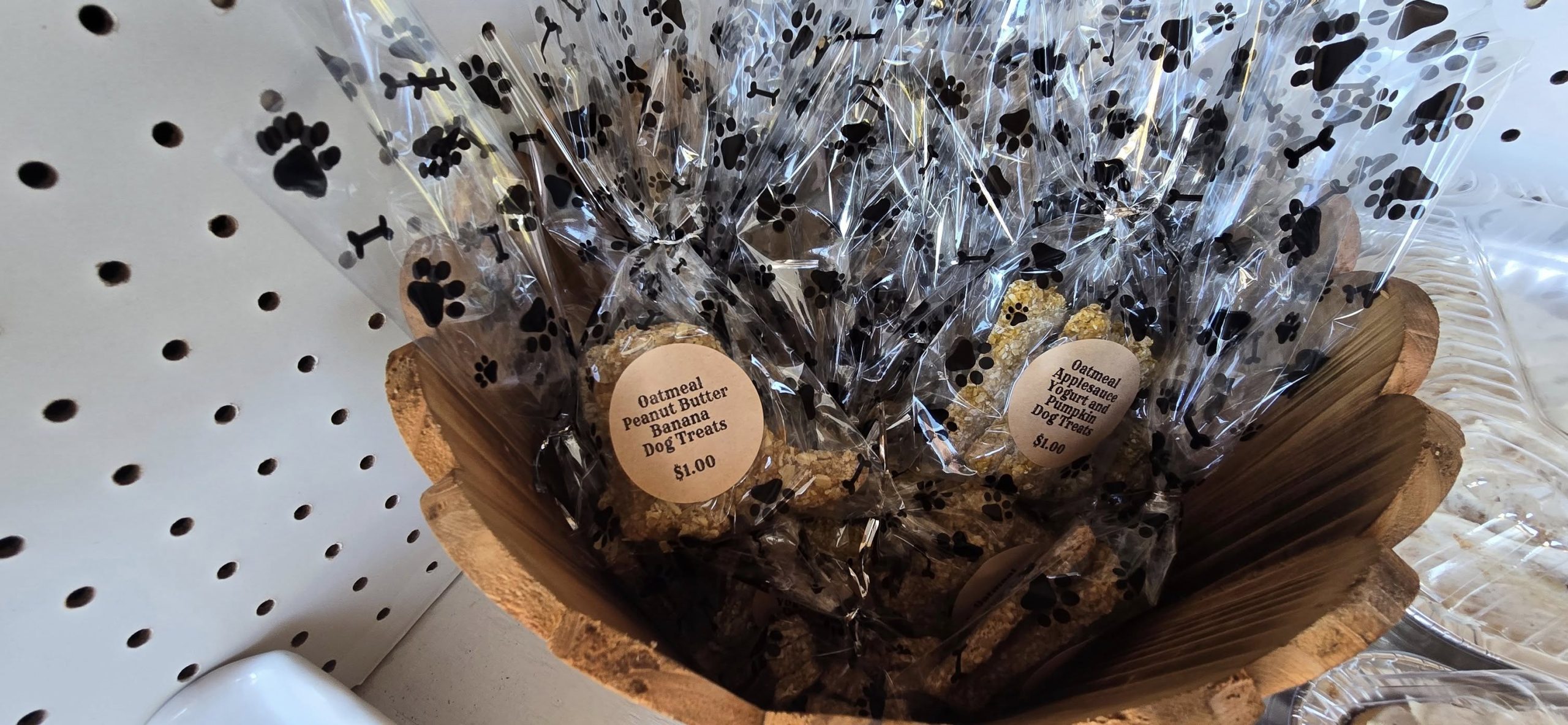 Homemade oatmeal peanut butter banana dog treats